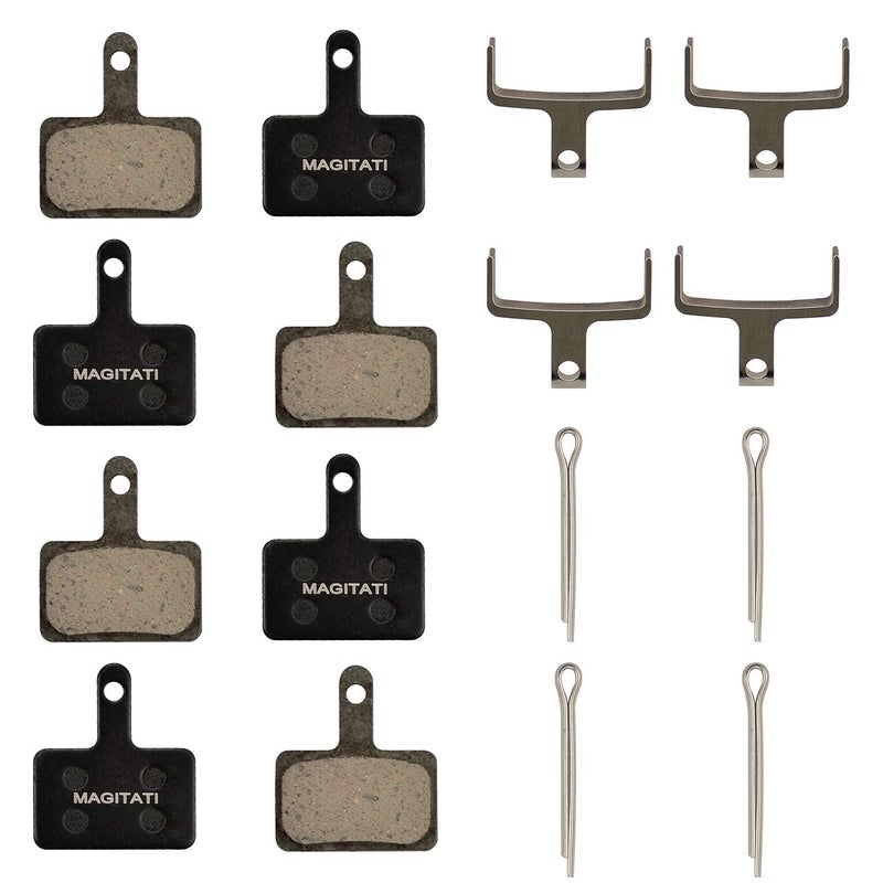 MAGITATI 4 Pairs Resin Bike Bicycle Disc Brake Pads for TRP Tektro Shimano Deore Br-M575 M525 M515 T615 T675 M505 M495 M486 M485 M475 M465 M447 M446 M445 M416 M415 M395 M375 M315 M355 C601 C501 â€¦ - Image 1